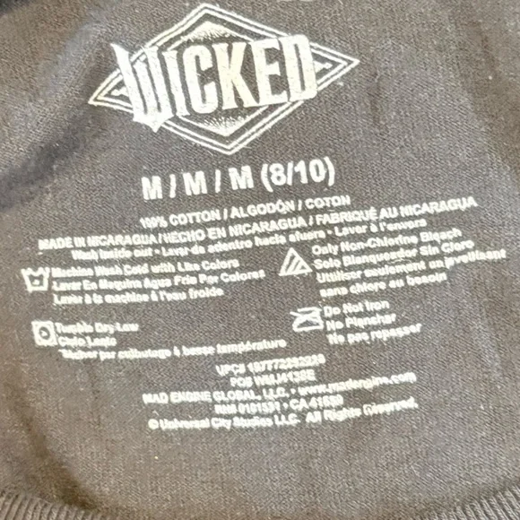 “Wicked” Black Short Sleeve Tee Medium - Picture 4 of 4